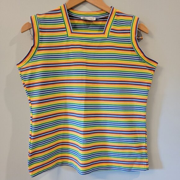 VTG 70s Kmart Womens Mod Knit Tank Top, Large - Picture 1 of 9